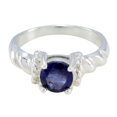 Riya Contemporary Blue Solitaire Ring Iolite Blue
