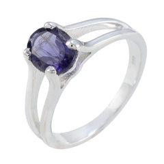 Fernanda Traditional Blue Solitaire Ring