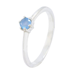Seo-yeon Feminine Blue Solitaire Ring