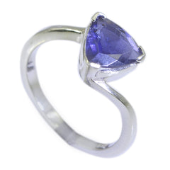 Meera Geometric Blue Solitaire Ring