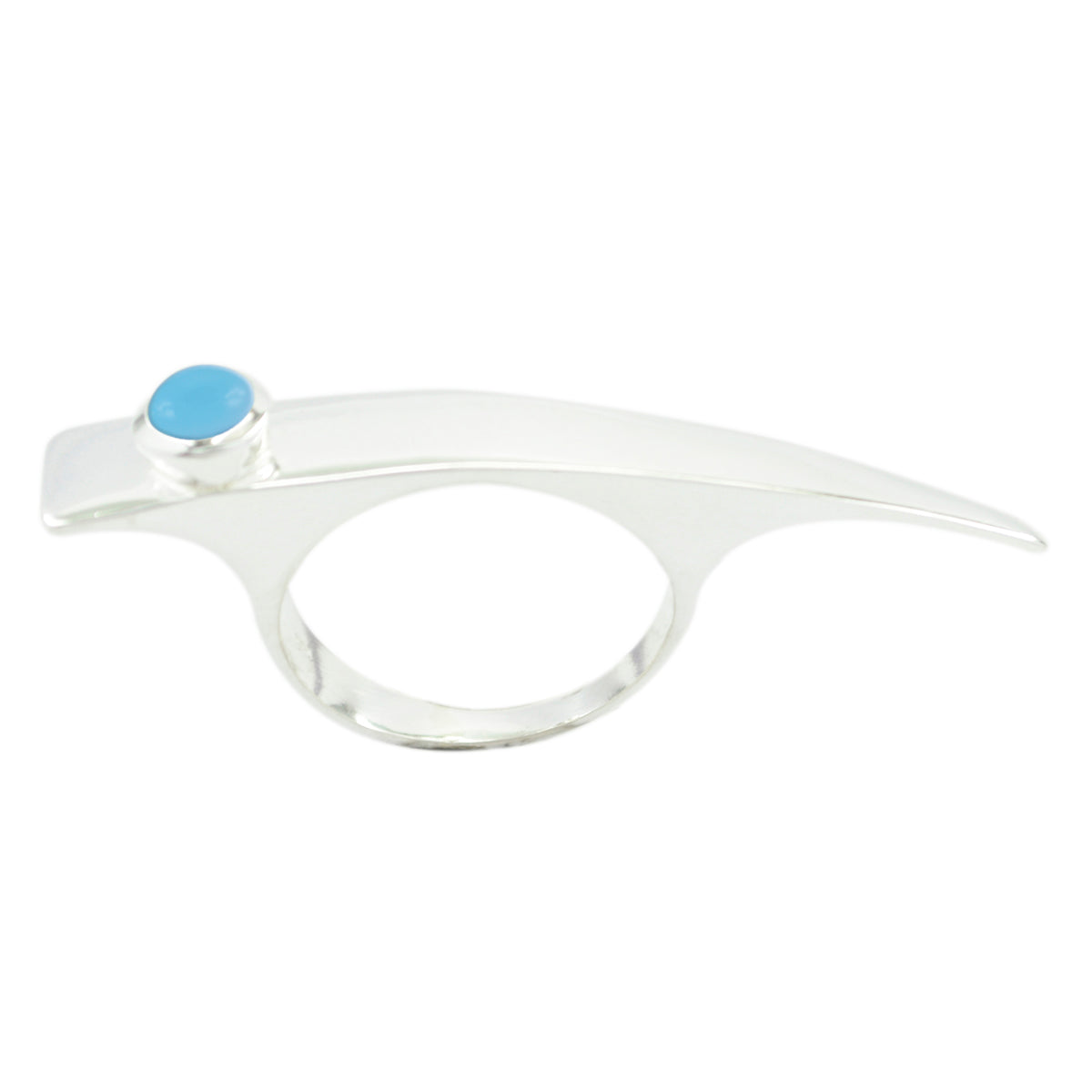 Marie Glamorous Blue Solitaire Ring Blue Chalcedony Blue