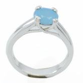 Ananya Fairytale Blue Solitaire Ring Blue Chalcedony Blue