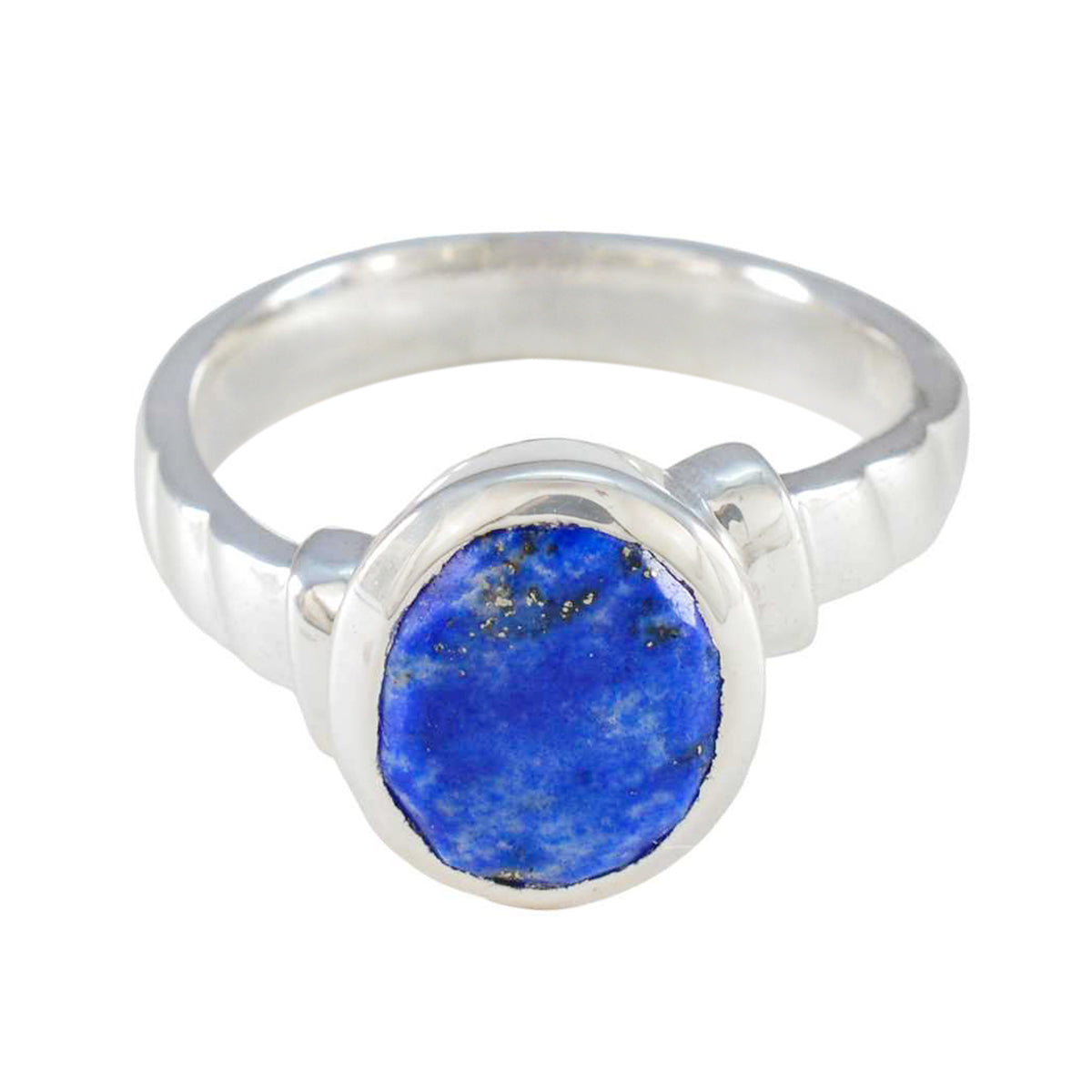 Agnes Blue Solitaire Ring with Natural Gemstone Lapis Lazuli Blue