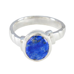 Agnes Blue Solitaire Ring with Natural Gemstone Lapis Lazuli Blue