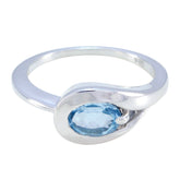 Giulia Romantic Blue Solitaire Ring Blue Topaz Blue