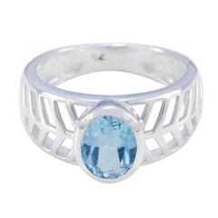 Sofia Rope-Wire Blue Solitaire Ring Blue Topaz Blue