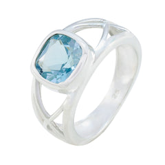 Sofia Blue Solitaire Ring with Sterling Silver