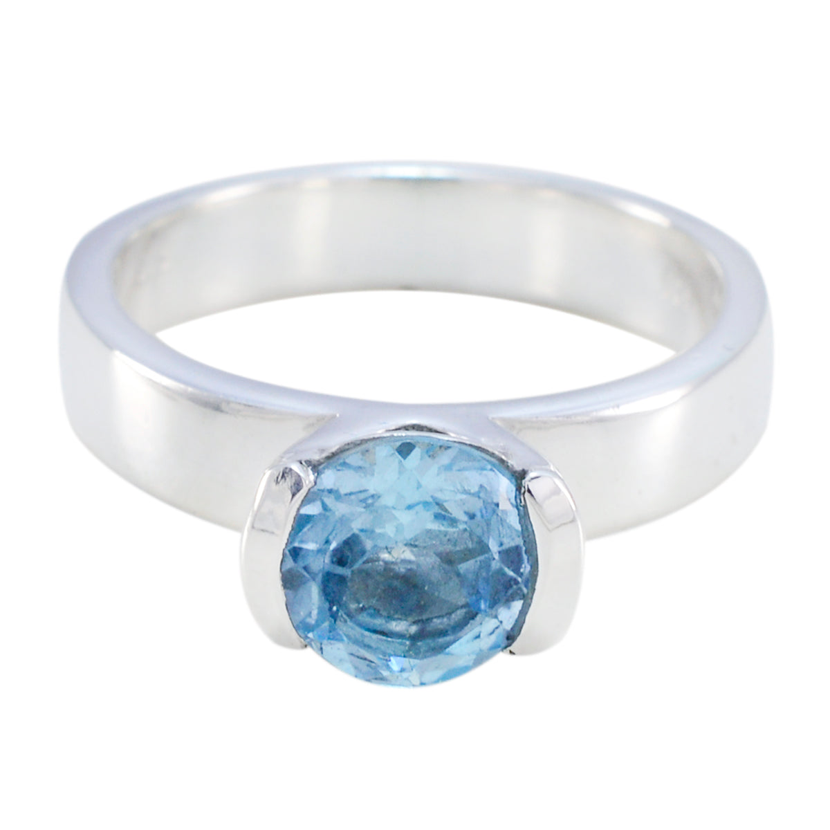 Lakshmi Sophisticated Blue Solitaire Ring Blue Topaz Blue