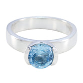 Lakshmi Sophisticated Blue Solitaire Ring Blue Topaz Blue