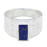 Zoe Blue Solitaire Ring in Stunning Silver Design Lapis Lazuli Blue