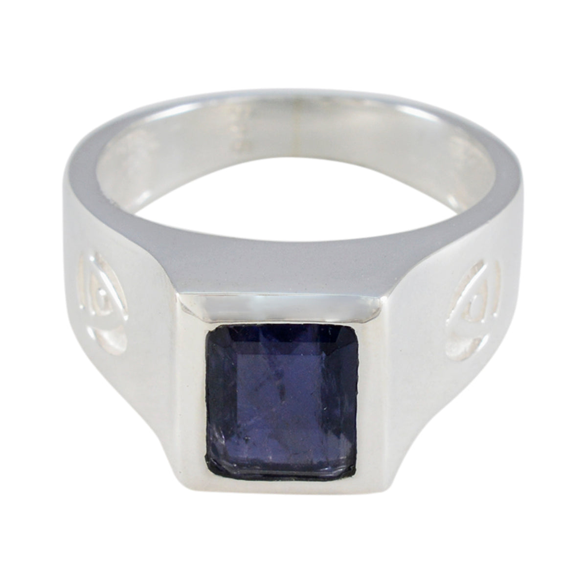 Isabella Contemporary Blue Solitaire Ring Iolite Blue