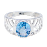 Natcha Rope-Wire Blue Solitaire Ring Blue Topaz Blue