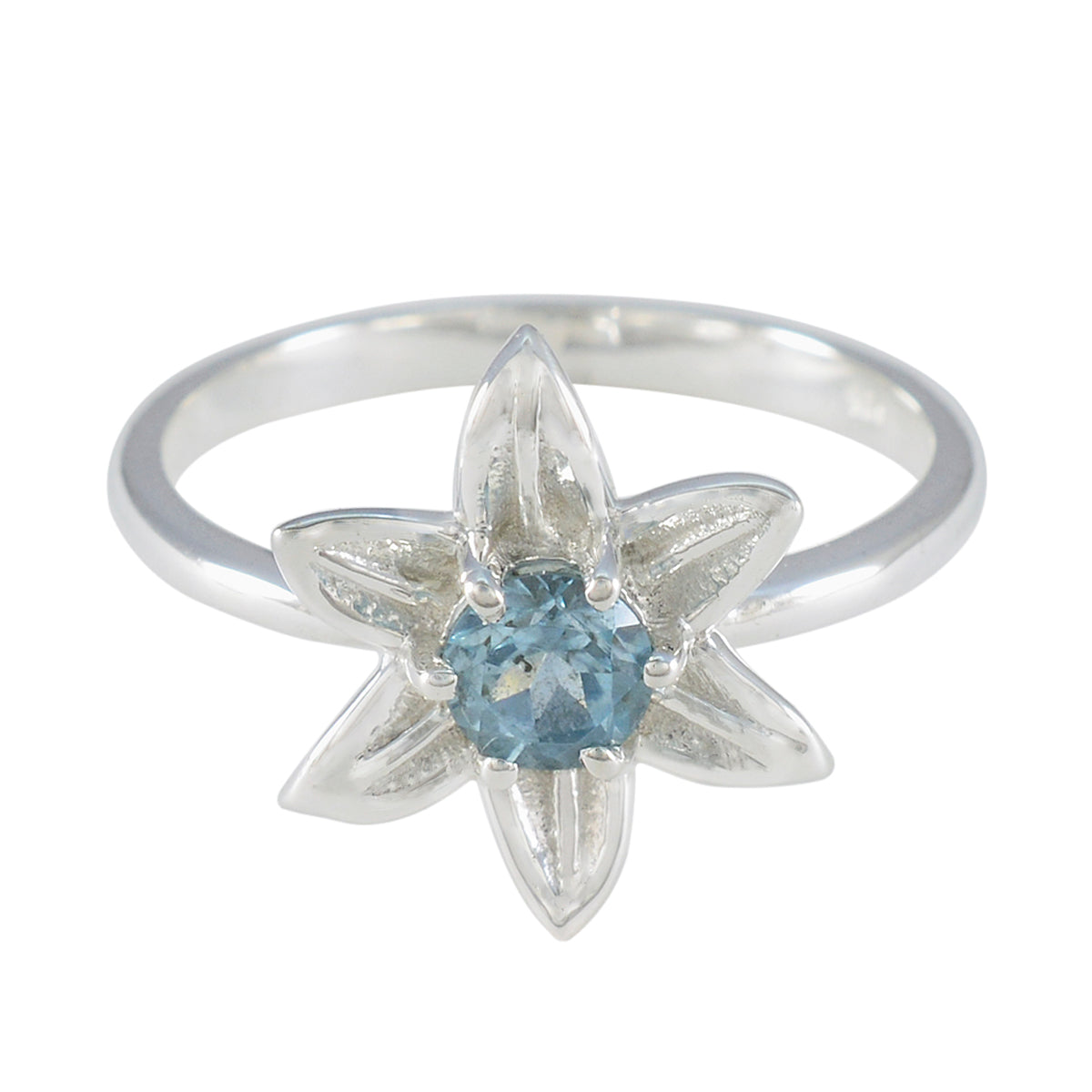 Jia Contemporary Blue Solitaire Ring Blue Topaz Blue