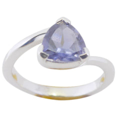 Meera Geometric Blue Solitaire Ring