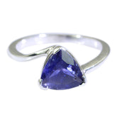 Meera Geometric Blue Solitaire Ring Iolite Blue