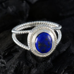 Nisa Blue Solitaire Rope Ring with Lapis Stone
