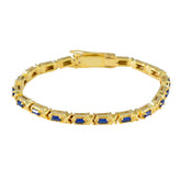 Julia Blue Tennis Bracelet Gift in Gold for Any Occasion Blue Supphire CZ Blue