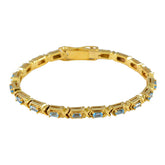 Katarina Blue Tennis Bracelet in Gold Tone Blue Topaz Blue