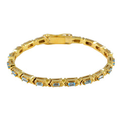 Katarina Blue Tennis Bracelet in Gold Tone Blue Topaz Blue