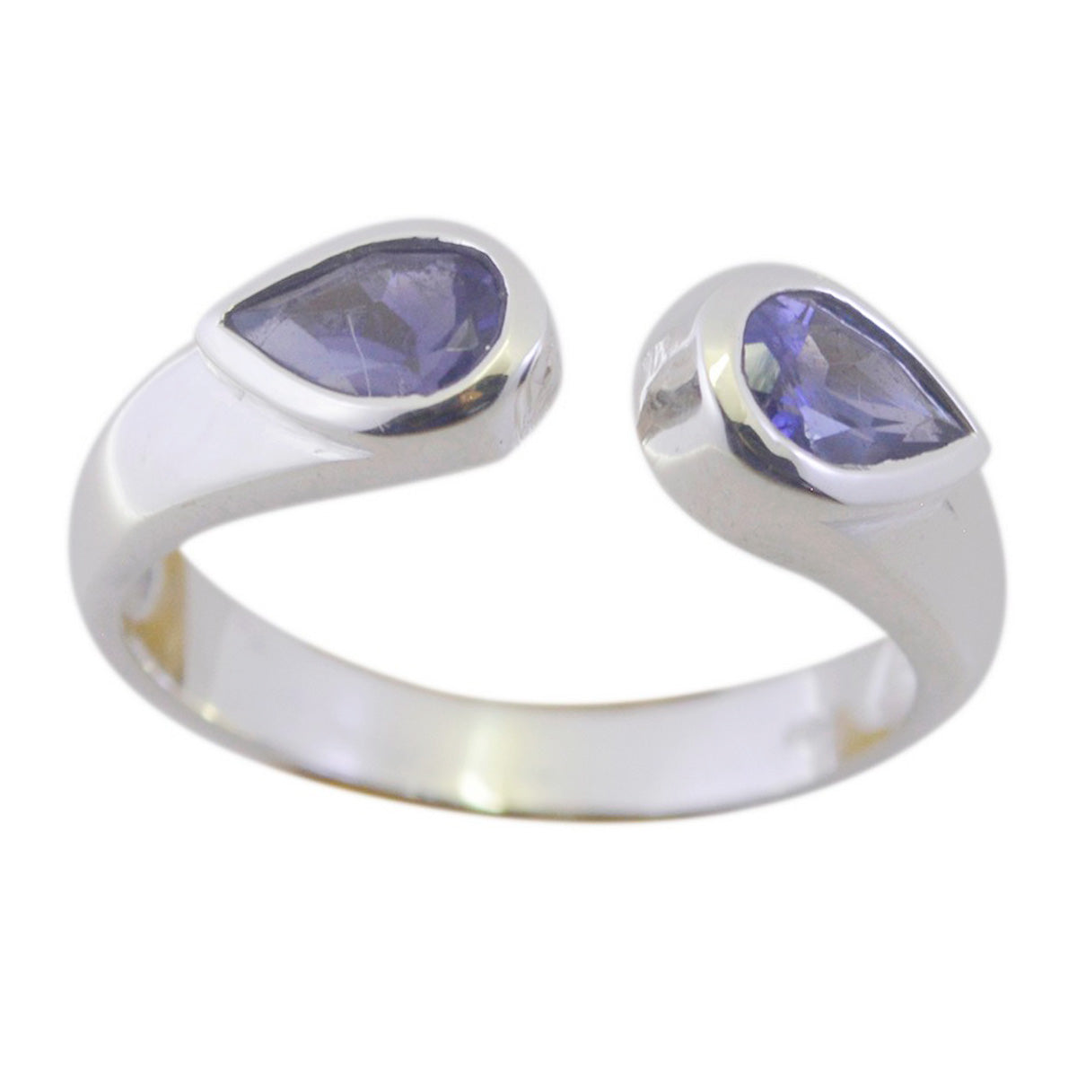 Lakshmi sterling silver open toi et moi ring with pear shaped blue gemstones blue toi et moi ring