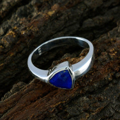 Saanvi Boho Blue Gemstone Ring in Silver Finish