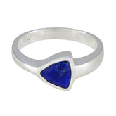 Saanvi Boho Blue Gemstone Ring in Silver Finish Lapis Lazuli Blue