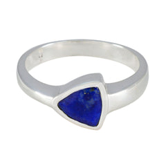 Saanvi Boho Blue Gemstone Ring in Silver Finish Lapis Lazuli Blue
