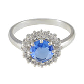 Dayana Boho Blue Halo Ring with Sparkling Gems Blue Sapphire CZ Blue