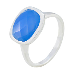 Riya Boho Blue Solitaire Ring with Faceted Gemstone