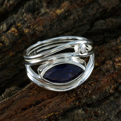 Stella boho blue toi et moi ring featuring a silver band with an oval blue gemstone