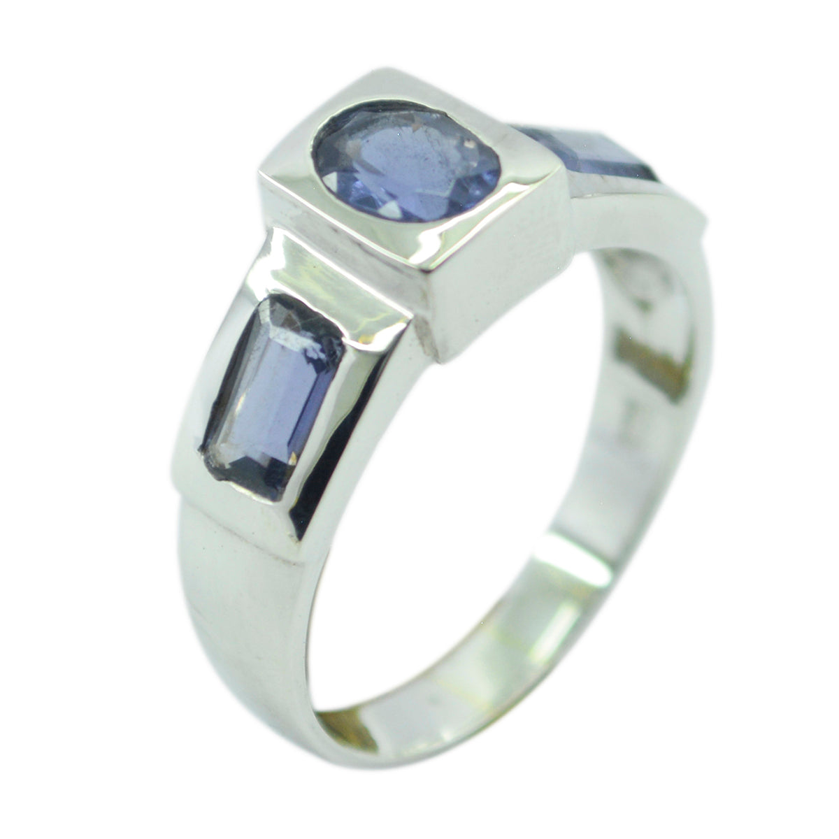 Ananya Boho Blue Trilogy Ring with Gemstone Accent Iolite Blue