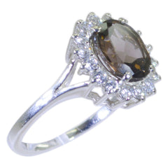 Liyana Boho Brown Halo Ring with Crystal Accents