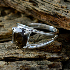 Lakshmi Boho Brown Solitaire Ring in Sterling Silver