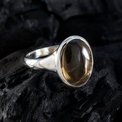 Nayara Boho Brown Solitaire Ring in Sterling Silver