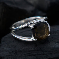 Lakshmi Boho Brown Solitaire Ring in Sterling Silver