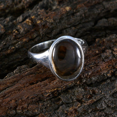 Nayara Boho Brown Solitaire Ring in Sterling Silver