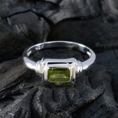 Nari Boho Green Solitaire Ring in Sterling Silver