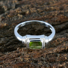 Nari Boho Green Solitaire Ring in Sterling Silver