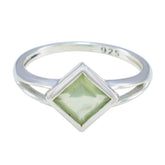 Ha-eun Boho Light Green Solitaire Ring Prehnite Green