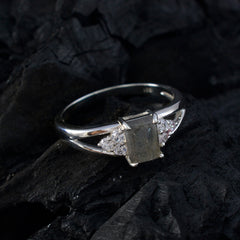 Ji-eun Boho Grey Gemstone Halo Ring in Silver