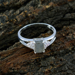 Ji-eun Boho Grey Gemstone Halo Ring in Silver
