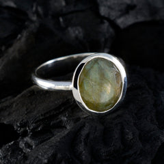 Katarina Boho Grey Solitaire Ring with Gemstone Glow