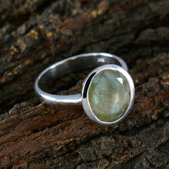 Katarina Boho Grey Solitaire Ring with Gemstone Glow