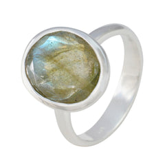 Katarina Boho Grey Solitaire Ring with Gemstone Glow