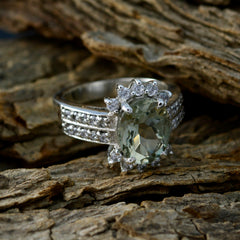 Teresa Boho Light Green Gemstone Ring with Sparkling Accents