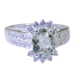 Teresa Boho Light Green Gemstone Ring with Sparkling Accents