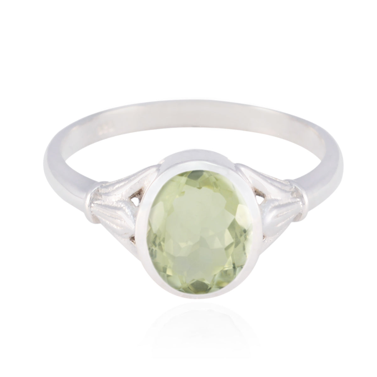 Luna Boho Light Green Solitaire Ring Green Amethyst Green