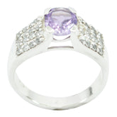 Nisa Boho Purple Gemstone Ring with Silver Accent Amethyst Purple