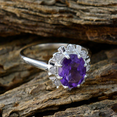 Ananya Boho Purple Gemstone Ring with Silver Setting