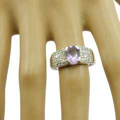 Nisa Boho Purple Gemstone Ring with Silver Accent